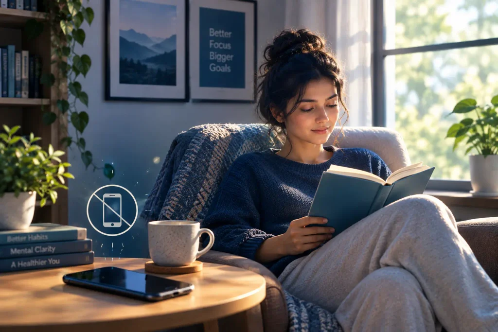 person taking a break from digital devices