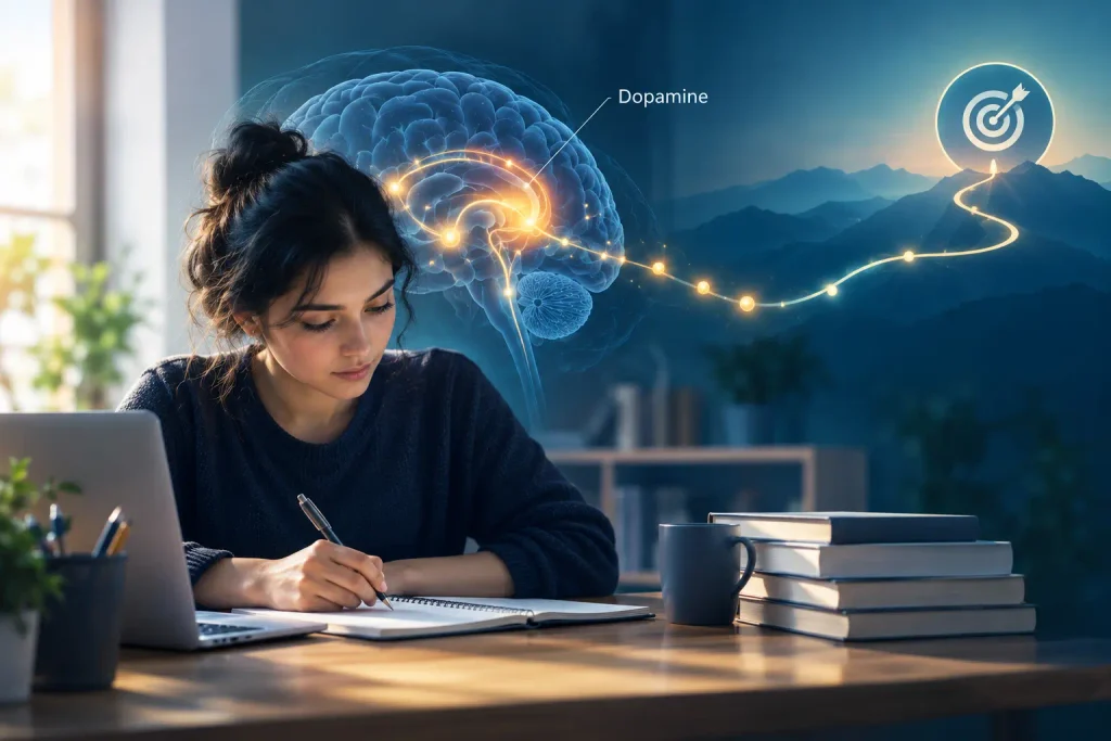 dopamine and motivation toward a goal