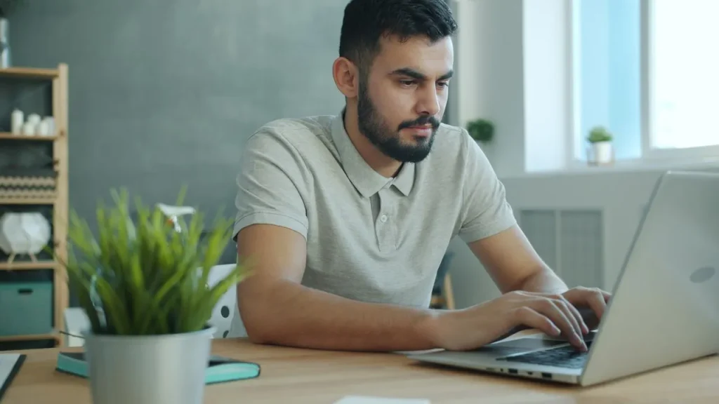 person working in a focused environment