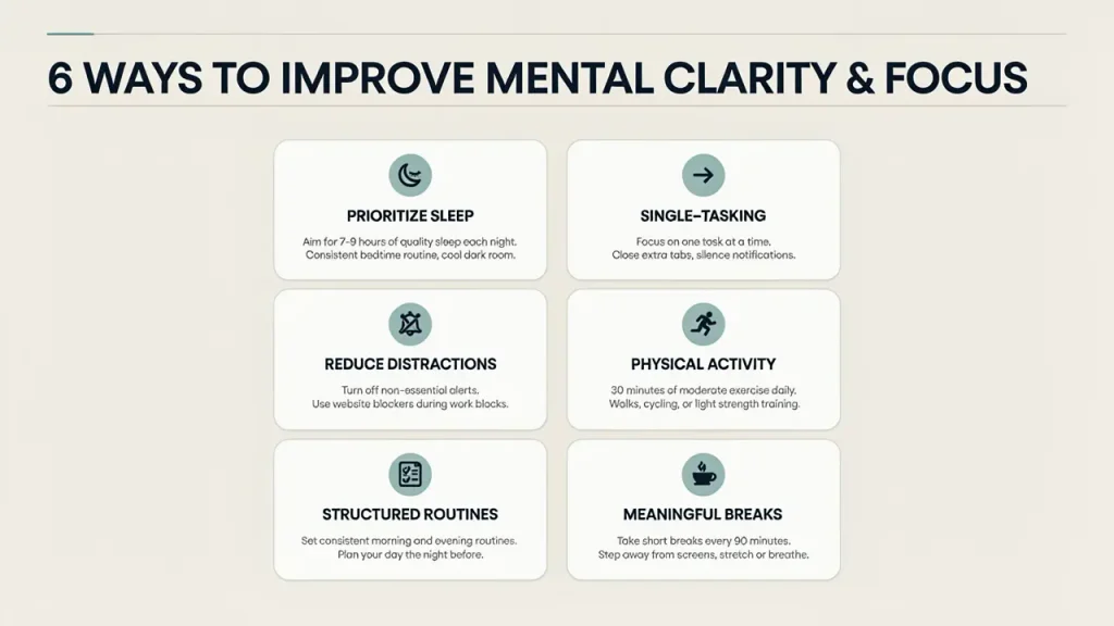 Six ways to improve mental clarity and focus